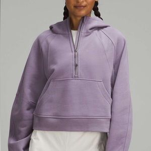 Lululemon Scuba Oversized Half-Zip Hoodie color is purple ash